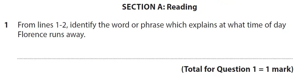 Question 01 - GCSE Edexcel English Language Past Paper 1 - June 2019