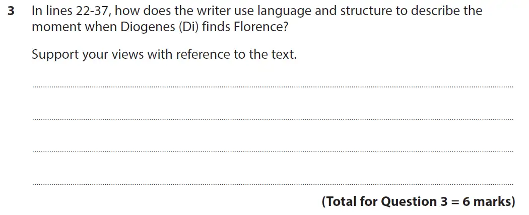 Question 03 - GCSE Edexcel English Language Past Paper 1 - June 2019