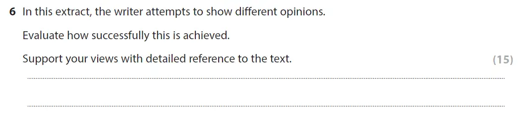 Question 06 - GCSE Edexcel English Language Past Paper 2 - June 2019