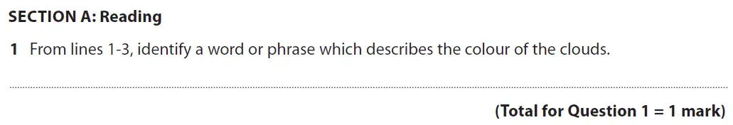 Question 01 - GCSE Edexcel English Language Past Paper 1 - November 2018