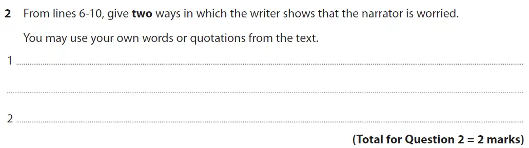 Question 02 - GCSE Edexcel English Language Past Paper 1 - November 2018