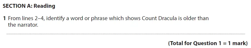 Question 01 - GCSE Edexcel English Language Past Paper 1 - November 2020