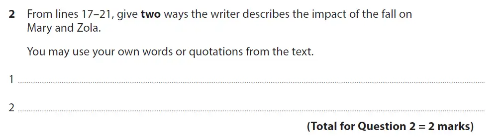 Question 02 - GCSE Edexcel English Language Past Paper 2 - November 2020