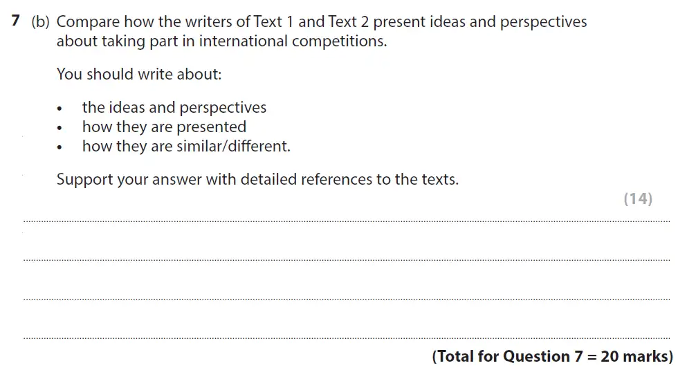 Question 08 - GCSE Edexcel English Language Past Paper 2 - November 2020