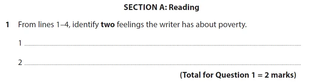 Question 01 - GCSE Edexcel English Language Past Paper 2 - November 2021