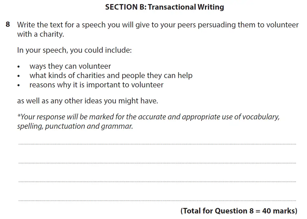 Writing task 01 - GCSE Edexcel English Language Past Paper 2 - November 2021