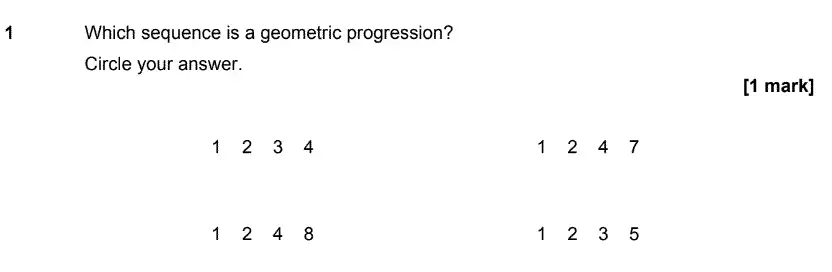 Question 1 - GCSE AQA Higher Maths Speicmen Paper 2 (Calculator)