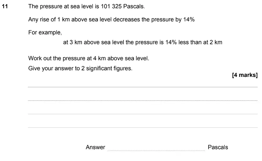 Question 12 - GCSE AQA Higher Maths Speicmen Paper 3 (Calculator)
