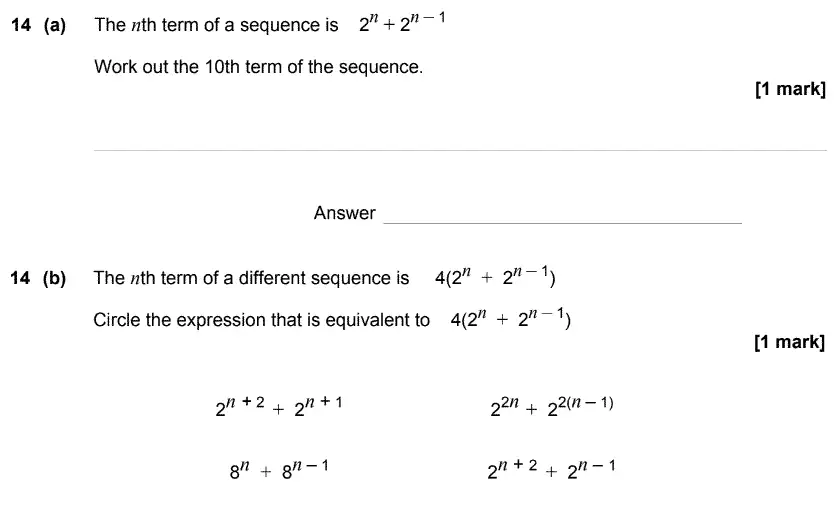Question 16 - GCSE AQA Higher Maths Speicmen Paper 3 (Calculator)