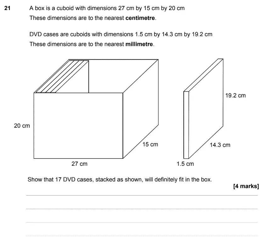 Question 23 - GCSE AQA Higher Maths Speicmen Paper 3 (Calculator)