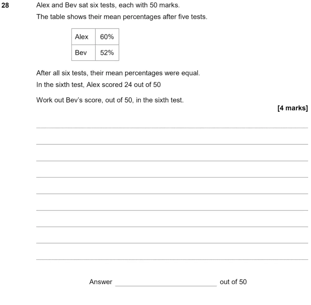 Question 31 - GCSE AQA Foundation Maths Past Paper 2 (Calculator) - June 2020