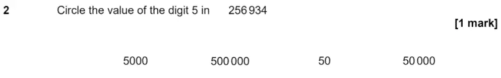 Question 2 - GCSE AQA Foundation Maths Past Paper 1 (Non-Calculator) - June 2020