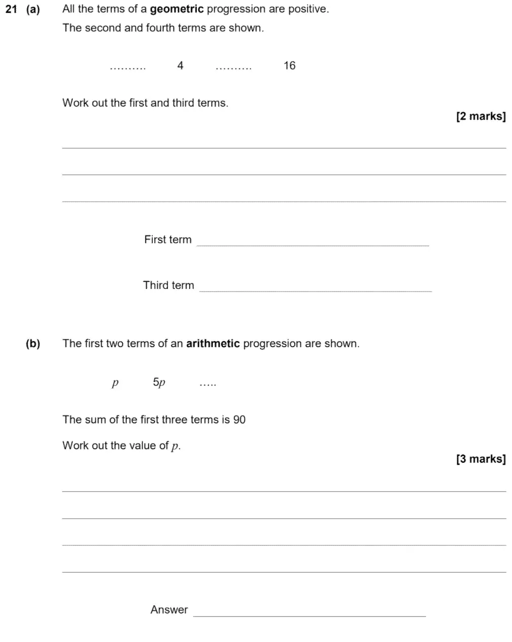 Question 22 - GCSE AQA Foundation Maths Past Paper 1 (Non-Calculator) - June 2020