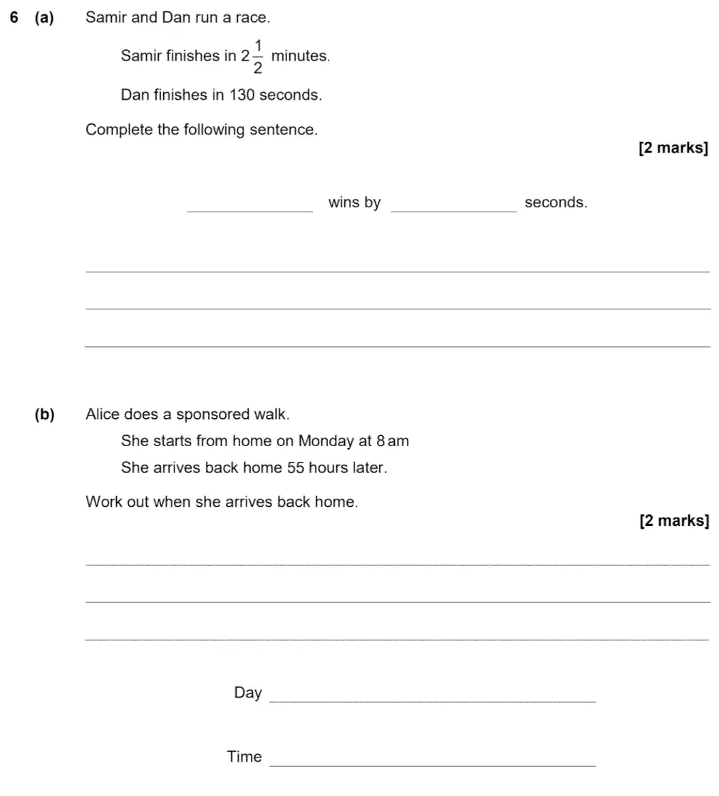 Question 6 - GCSE AQA Foundation Maths Past Paper 1 (Non-Calculator) - June 2020