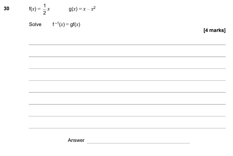 Question 30 - GCSE AQA Higher Maths Past Paper 3 (Calculator) - June 2020