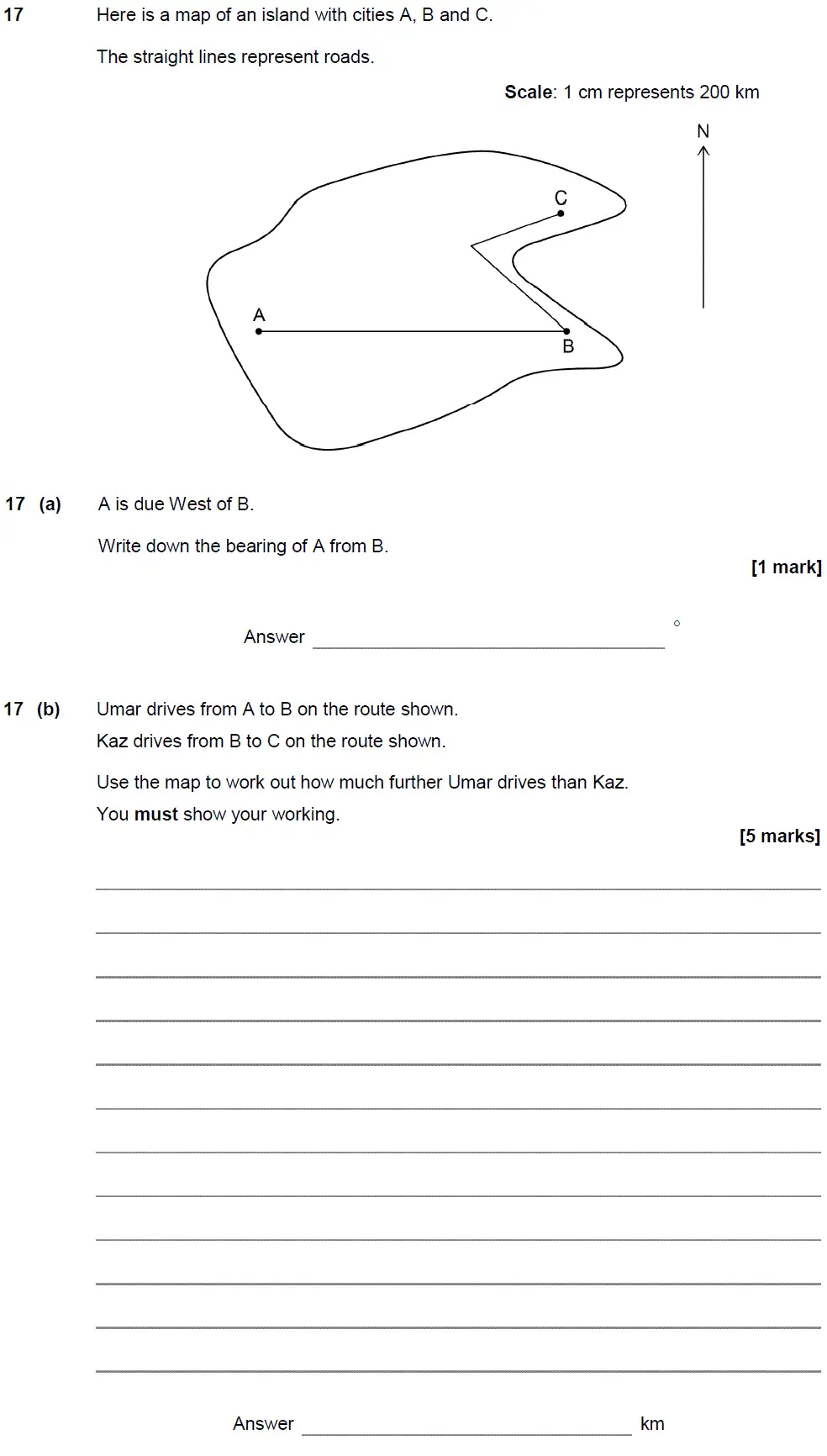 Question 17 - GCSE AQA Foundation Maths Past Paper 2 (Calculator) - June 2018