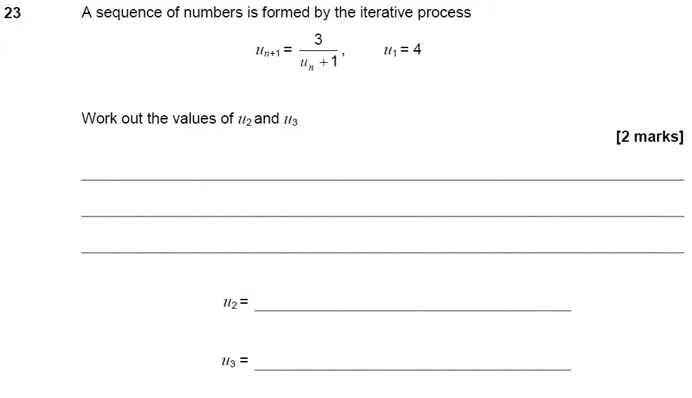 Question 23 - GCSE AQA Higher Maths Past Paper 3 (Calculator) - June 2018