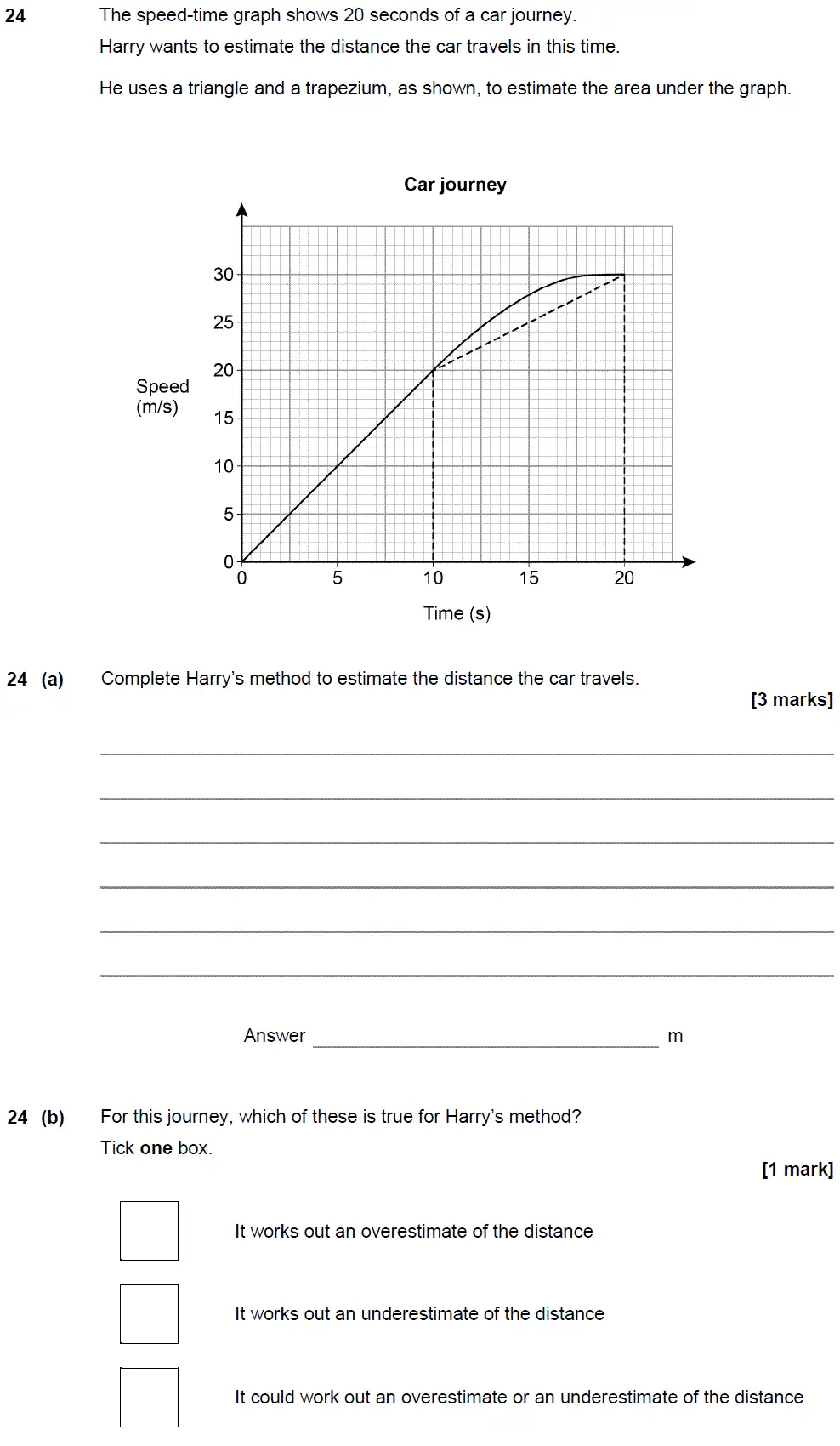 Question 24 - GCSE AQA Higher Maths Past Paper 3 (Calculator) - June 2018