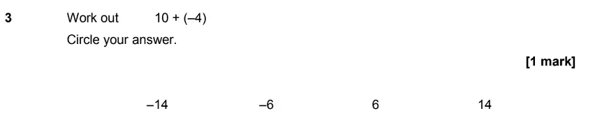 Question 3 - GCSE AQA Foundation Maths Past Paper 1 (Non-Calculator) - June 2019