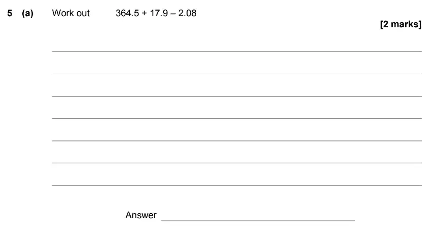 Question 5 - GCSE AQA Foundation Maths Past Paper 1 (Non-Calculator) - June 2019