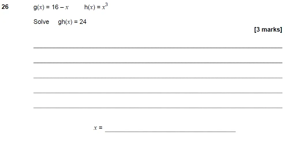 Question 26 - GCSE AQA Higher Maths Past Paper 3 (Calculator) - June 2019