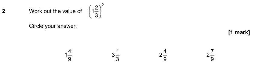 Question 2 - GCSE AQA Higher Maths Past Paper 1 (Non-Calculator) - June 2019