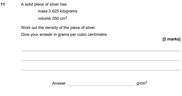 Question 11 - GCSE AQA Higher Maths Past Paper 2 (Calculator) - June 2020