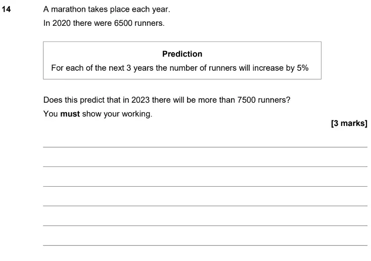 Question 14 - GCSE AQA Higher Maths Past Paper 2 (Calculator) - June 2020