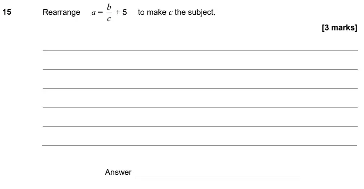 Question 15 - GCSE AQA Higher Maths Past Paper 2 (Calculator) - June 2020