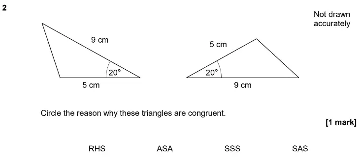 Question 2 - GCSE AQA Higher Maths Past Paper 2 (Calculator) - June 2020