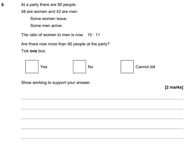 Question 8 - GCSE AQA Higher Maths Past Paper 2 (Calculator) - June 2020