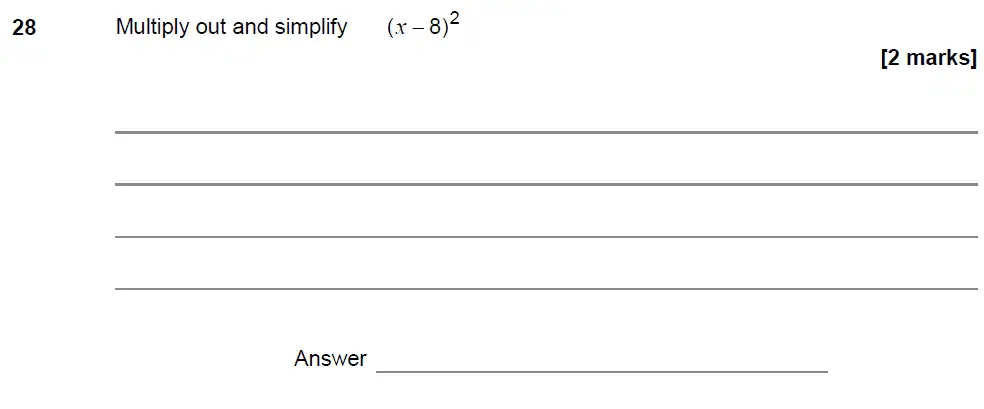Question 30 - GCSE AQA Foundation Maths Past Paper 3 (Calculator) - November 2017
