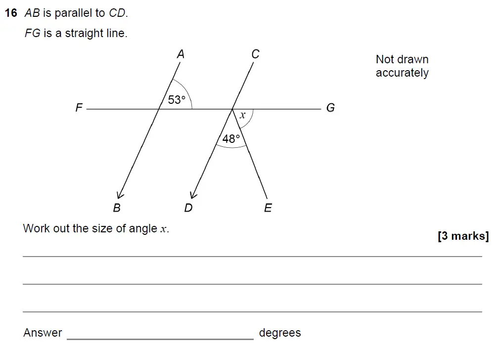 Question 18 - GCSE AQA Foundation Maths Past Paper 2 (Calculator) - November 2021