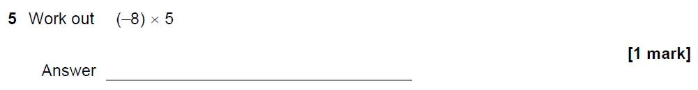 Question 5 - GCSE AQA Foundation Maths Past Paper 1 (Non-Calculator) - November 2021