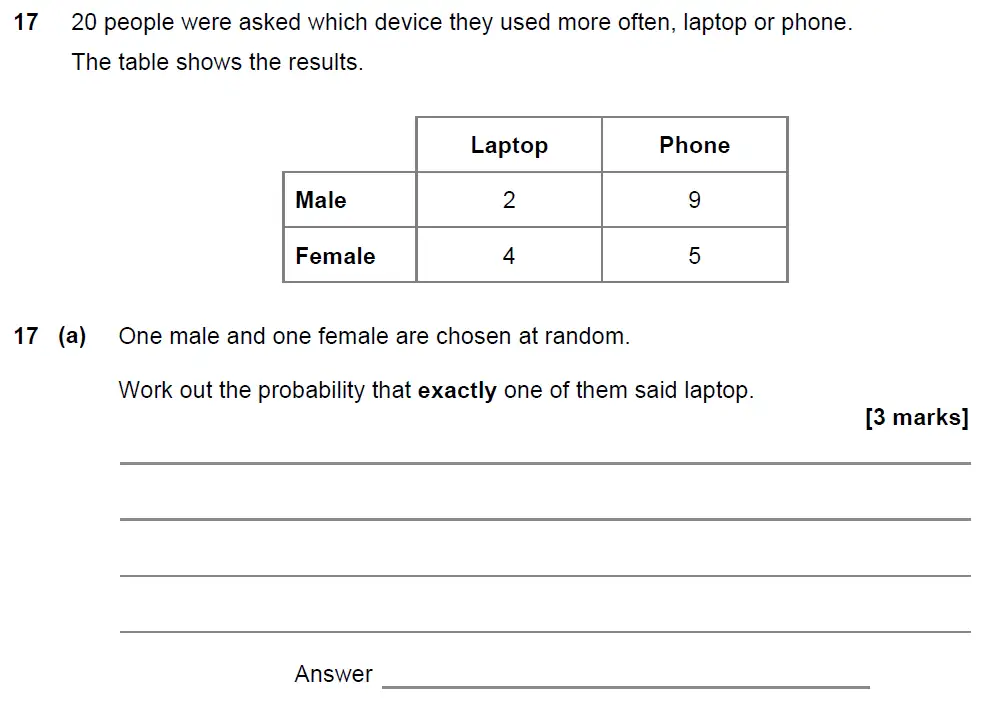 Question 22 - GCSE AQA Higher Maths Past Paper 2 (Calculator) - November 2021