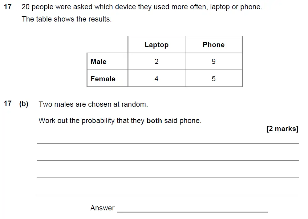 Question 23 - GCSE AQA Higher Maths Past Paper 2 (Calculator) - November 2021