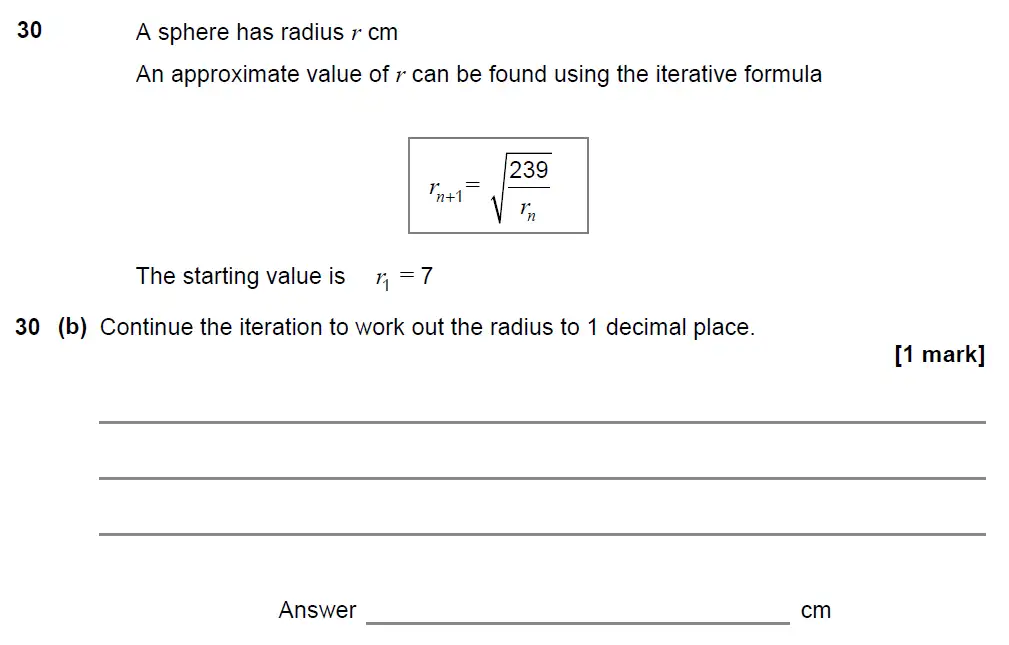 Question 32 - GCSE AQA Higher Maths Past Paper 3 (Calculator) - November 2021