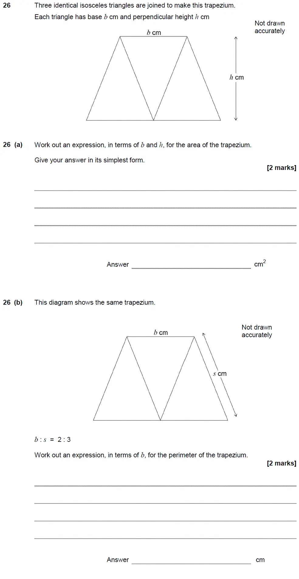 Question 26 - GCSE AQA Foundation Maths Past Paper 1 (Non-Calculator) - November 2017