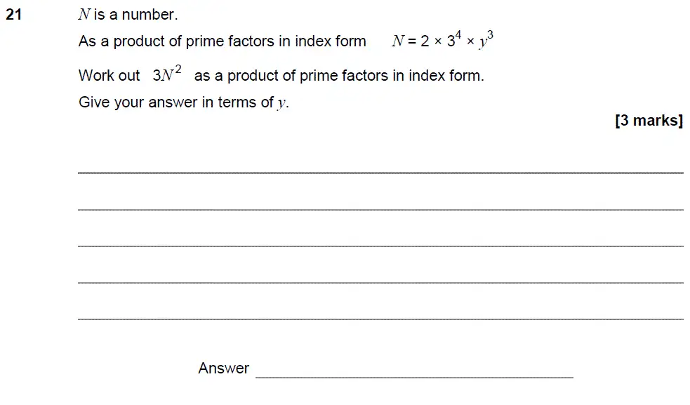 Question 21 - GCSE AQA Higher Maths Past Paper 3 (Calculator) - November 2017