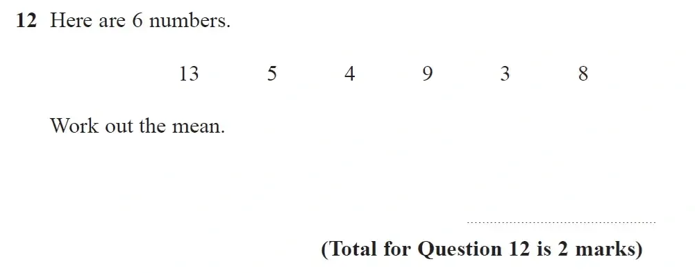 Question 12 - GCSE Edexcel Foundation Maths Past Paper 1 (Non-Calculator) - June 2023