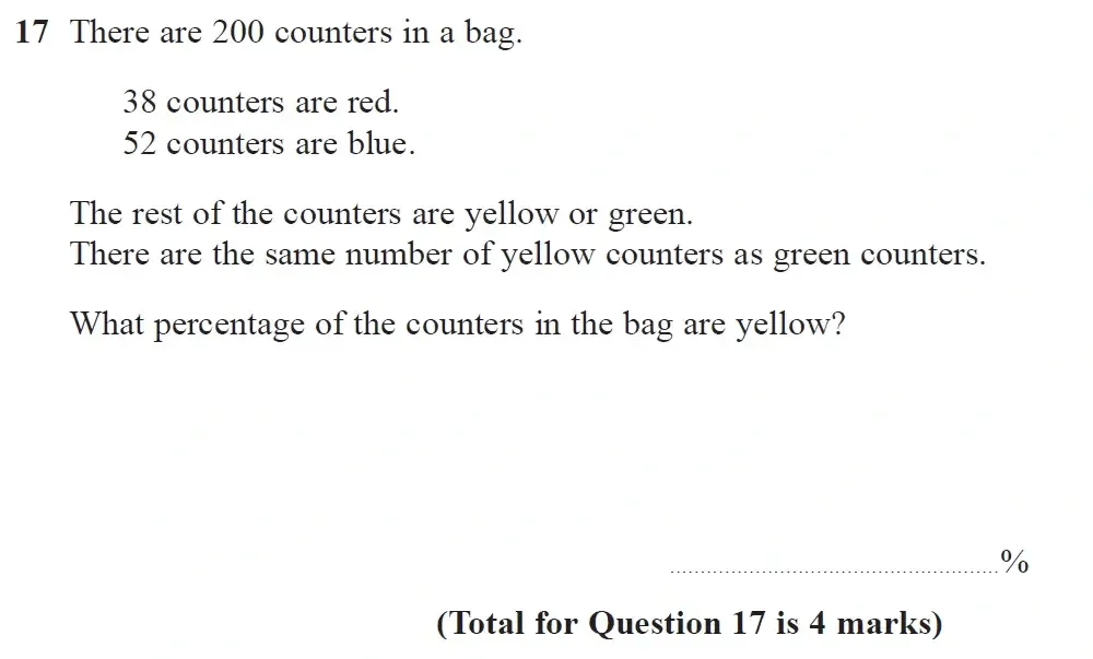 Question 17 - GCSE Edexcel Foundation Maths Past Paper 1 (Non-Calculator) - June 2023
