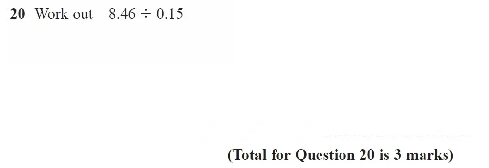 Question 20 - GCSE Edexcel Foundation Maths Past Paper 1 (Non-Calculator) - June 2023
