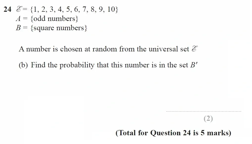 Question 24(b) - GCSE Edexcel Foundation Maths Past Paper 1 (Non-Calculator) - June 2023