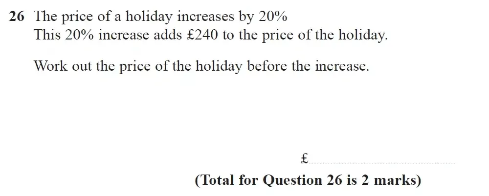 Question 26 - GCSE Edexcel Foundation Maths Past Paper 1 (Non-Calculator) - June 2023