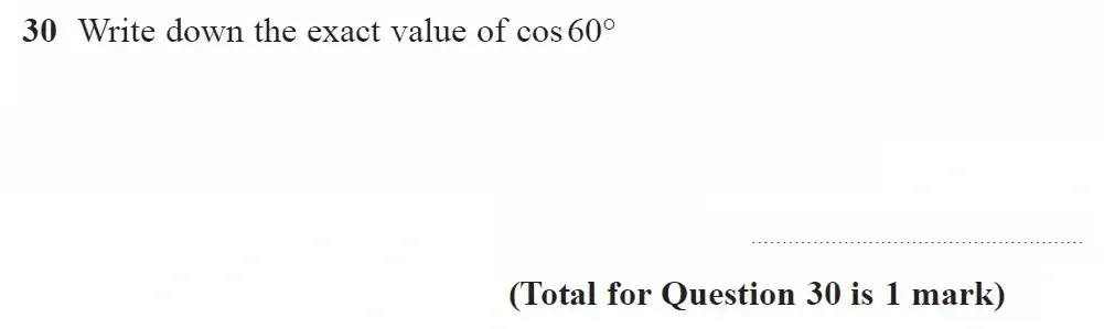 Question 30 - GCSE Edexcel Foundation Maths Past Paper 1 (Non-Calculator) - June 2023