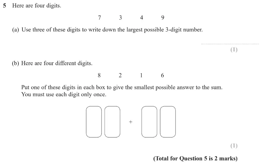 Question 5 - GCSE Edexcel Foundation Maths Past Paper 3 (Calculator) - June 2018