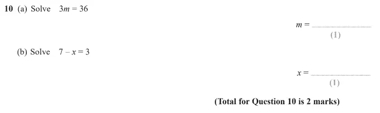 Question 10 - GCSE Edexcel Foundation Maths Past Paper 2 (Calculator) - June 2020