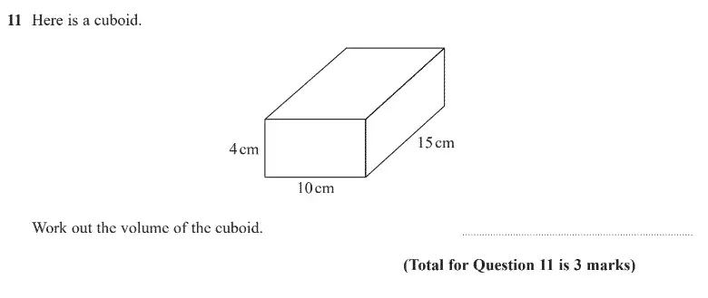 Question 11 - GCSE Edexcel Foundation Maths Past Paper 2 (Calculator) - June 2020