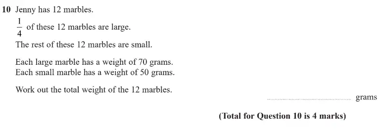 Question 10 - GCSE Edexcel Foundation Maths Past Paper 1 (Non-Calculator) - June 2020