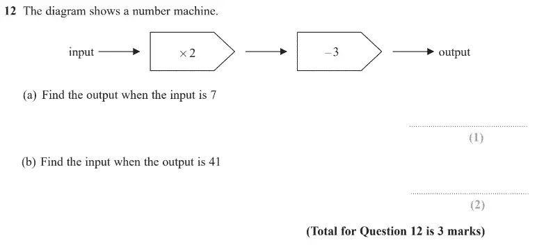 Question 12 - GCSE Edexcel Foundation Maths Past Paper 1 (Non-Calculator) - June 2020